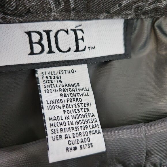 Bice Women's Sz 14 Gray Paisley Maxi Skirt Rayon lined 36in Long - Picture 2 of 12